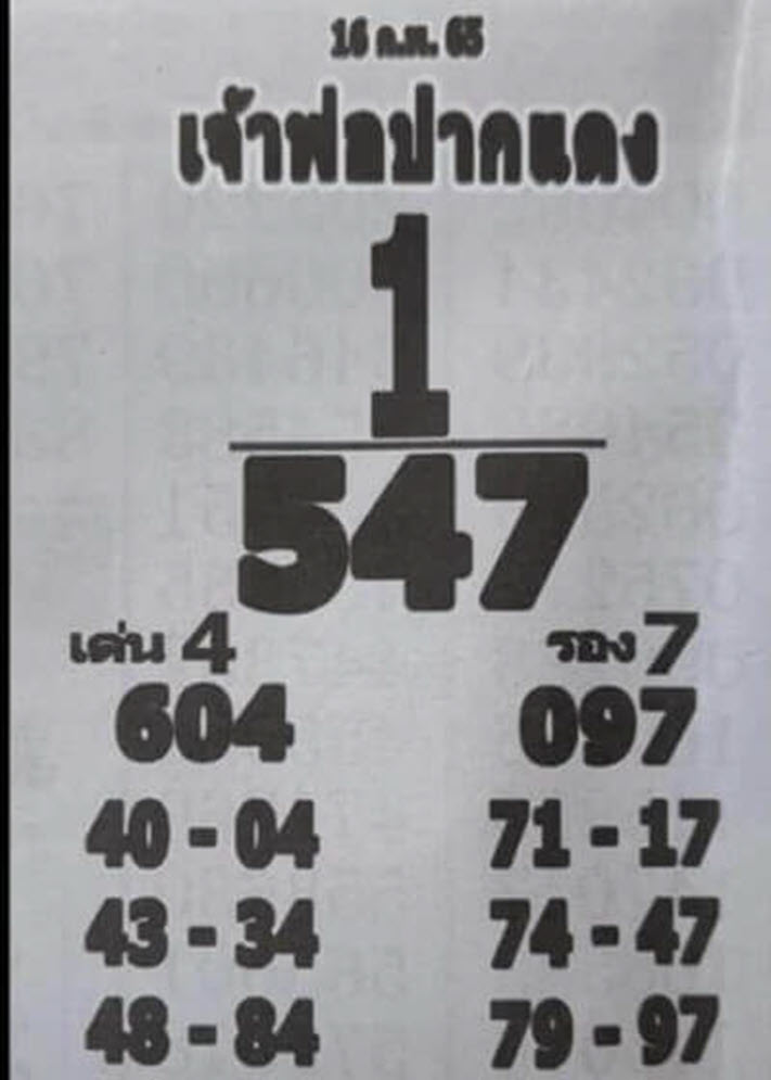 หวยเจ้าพ่อปากแดง