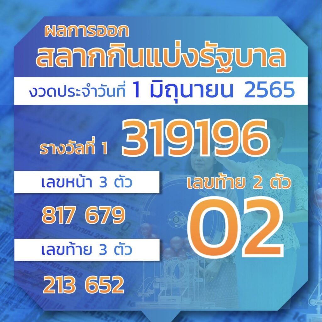 ตรวจผลหวย 1-06-2565