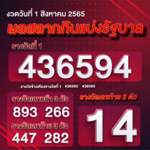 ตรวจหวย1-08-2565