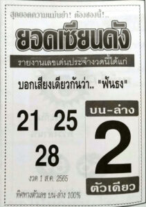 เลขเด็ด หวยยอดเซียนดัง16-8-65