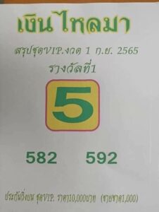 เลขเด็ด หวยเงินไหลมา1-9-65