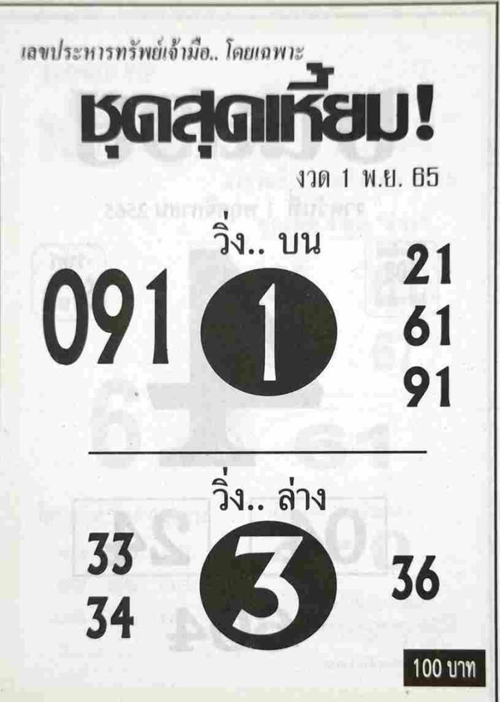 เลขเด็ดออนไลน์ หวยชุดสุดเหี้ยม1-11-65