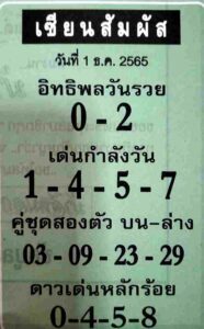 เลขเด็ดfacebook หวยเซียนสัมผัส1-12-65