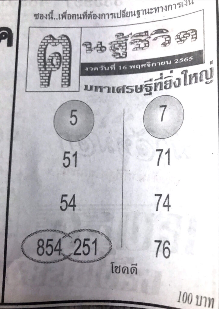 เลขเด็ดออนไลน์ หวยคนสู้ชีวิต16-11-65