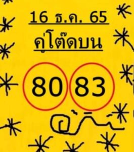 เลขเด็ดออนไลน์ หวยคู่โต๊ดบน 16-12-65