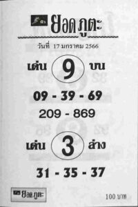 เลขเด็ดlottonew หวยยอดภูตะ 17-1-66