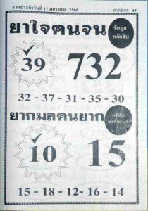 เลขเด็ดออนไลน์ หวยยาใจคนจน 17-1-66