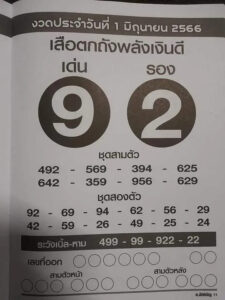 เลขเสือตกถังพลังเงินดี 1-6-66