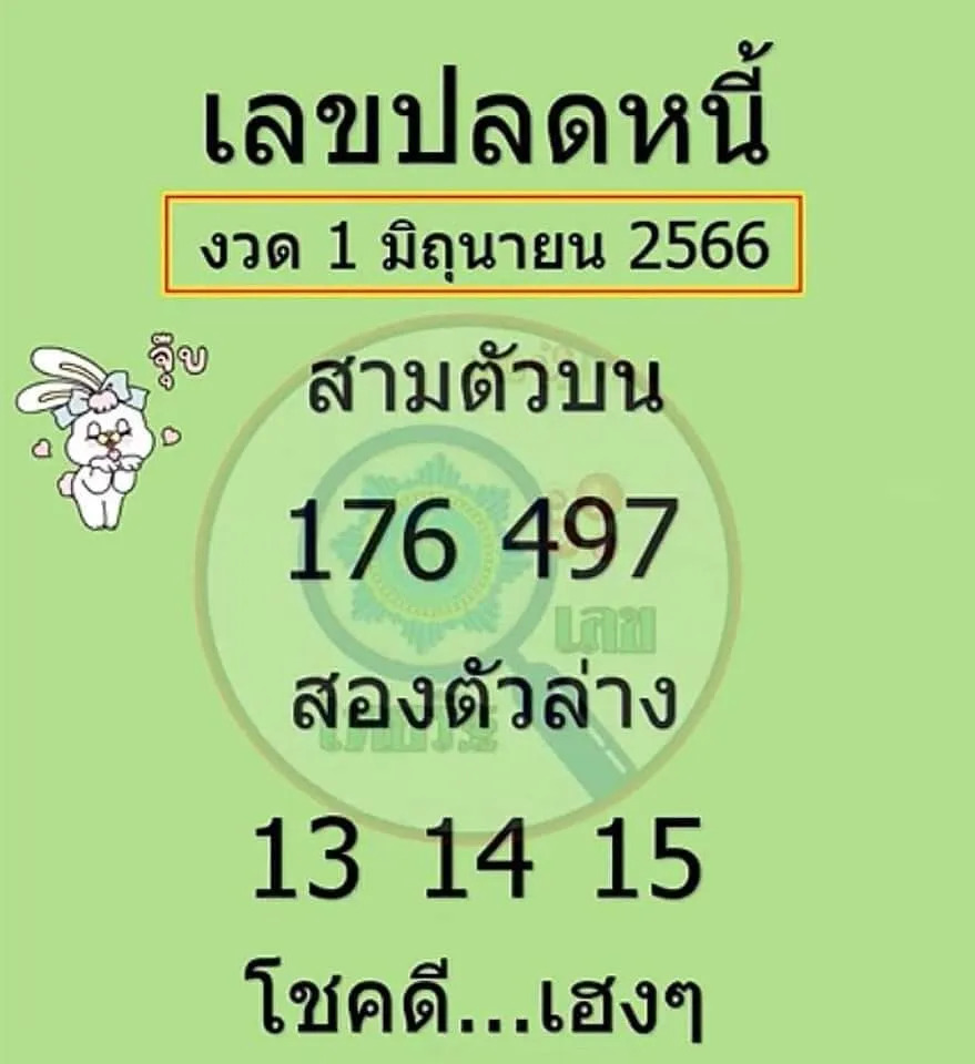 เลขปลดหนี้ 1-6-66
