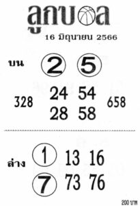 หวยลูกบอล 16-6-66
