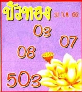 หวยบัวทองงวดนี้ 31-7-66