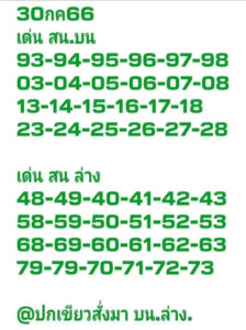 หวยใบเขียว 31-7-66