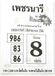 หวยเพชรนารีงวดนี้ 31-7-66