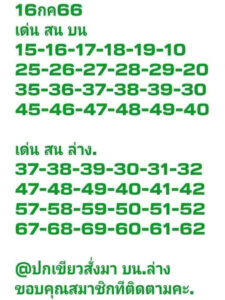 หวยปกเขียว 16-7-66