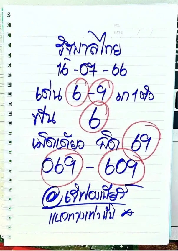 เลขเจ๊ฟองเบียร์งวดนี้ 16-7-66