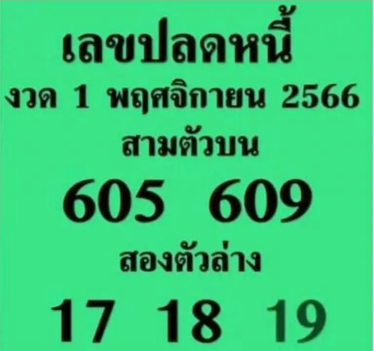 เลขปลดหนี้ 1-11-66