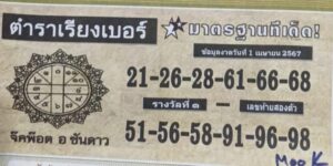 หวยตำราเรียงเบอร์ 1-4-67